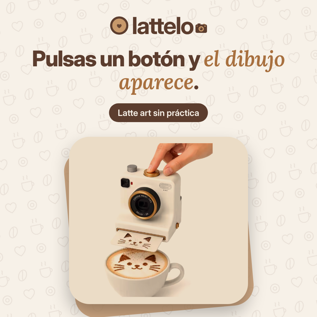 Cámara que dibuja en la espuma de tu café